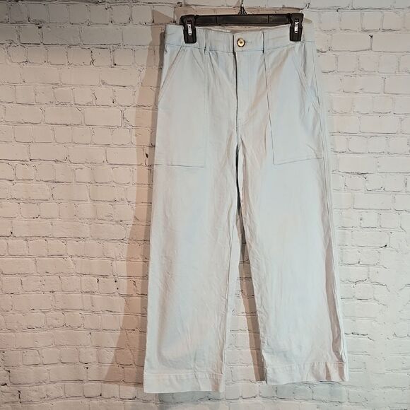 Club Monaco light blue utility wide leg jeans size 4 - Picture 1 of 9